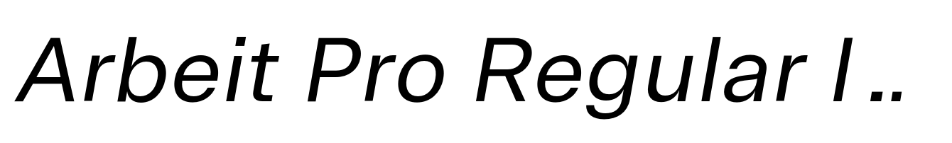 Arbeit Pro Regular Italic